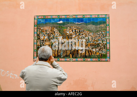 Keramische Fliese Wandbild in Ronda Andalusia Spanien Stockfoto