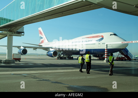 Internationalen Flughafen Kapstadt western Cape Südafrika RSA. BA 747 400 Flugzeuge auf Schürze Stockfoto