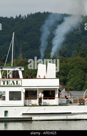 Der Dampfer Teal am Lake Windermere im Lake District von Cumbria nördlichen England UK Stockfoto