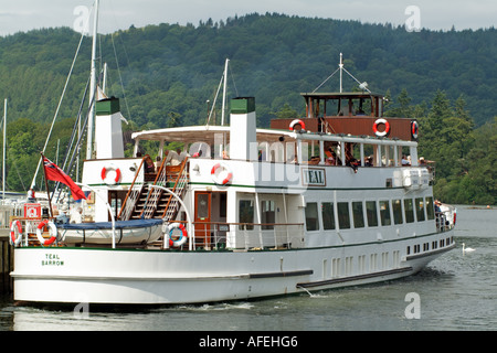 Der Dampfer Teal am Lake Windermere im Lake District von Cumbria nördlichen England UK Stockfoto