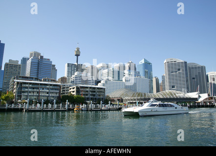 Innenstadt von Sydney gesehen von Darling Harbour, Australien Stockfoto