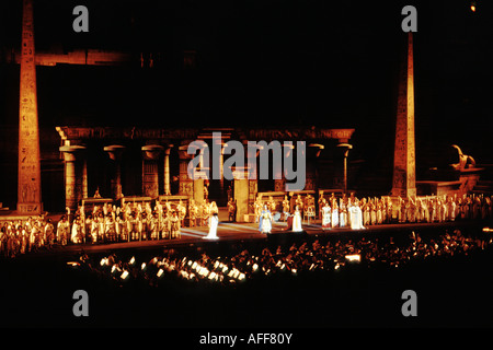 Leistung von Aida in der Arena di Verona, Italien Stockfoto