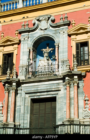 Architekturdetail des Palacio Episcopal in Malaga Spanien Stockfoto