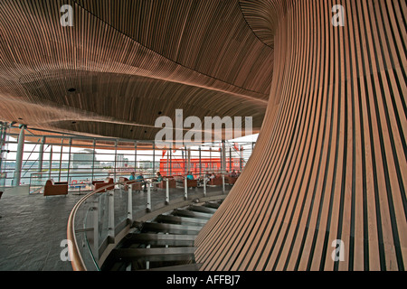 Innere der Gebäude der Nationalversammlung für Wales in Cardiff Bay Caerdydd Welsch Stockfoto