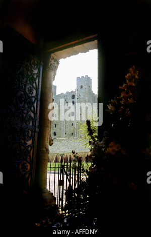 Ansicht von Rochester Castle von der Kathedrale entfernt Stockfoto