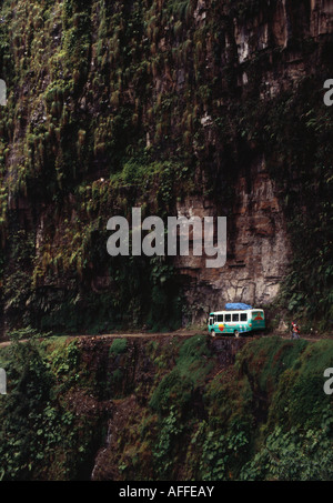 Todesstraße - Tod Highway Yungas Boliviens Radfahren Straßenradrennfahrer Stockfoto