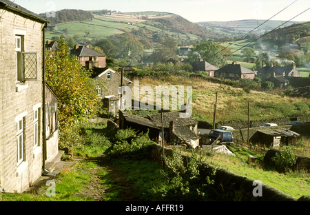 Cheshire Bollington c1975 Beeston montieren Cocksheadhey Straße Gärten vor der Entwicklung Stockfoto