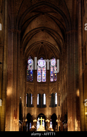 Notre-Dame-Glasmalerei Stockfoto