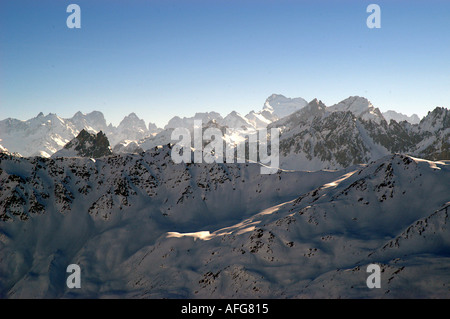 In Richtung Barre des Ecrins, Frankreich im winter Stockfoto