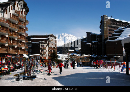 La Tania, Frankreich im winter Stockfoto