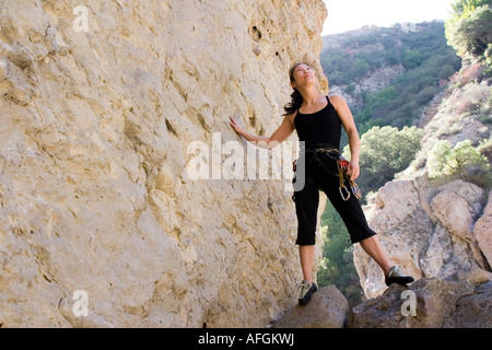 Frau-Kletterer Stockfoto