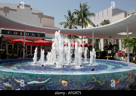 Miami Beach, Florida, Lincoln Road Mall, Fountain, FL060430275 Stockfoto