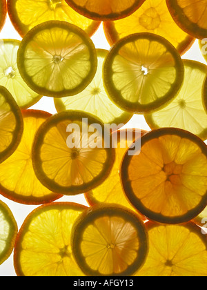 In Scheiben geschnitten Zitrusfrüchten Stockfoto