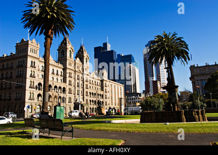 Melbourne Cityscape / "Windsor Hotel" in Melbourne Victoria Australien. Stockfoto