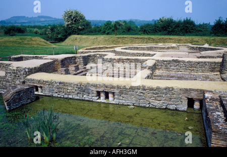 Römische Therme an einer Ausgrabungsstätte in der Nähe von St Pere Sous Vezelay Burgund Frankreich Stockfoto