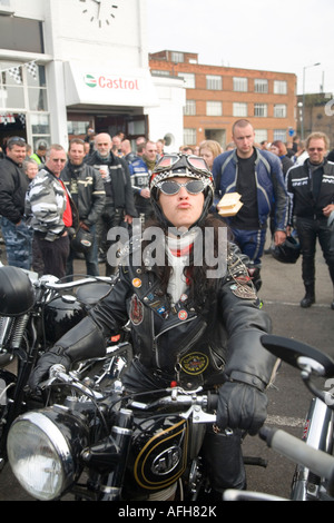 2007-Brighton-Biker führen von Ace Café, London, England, Großbritannien, UK Stockfoto