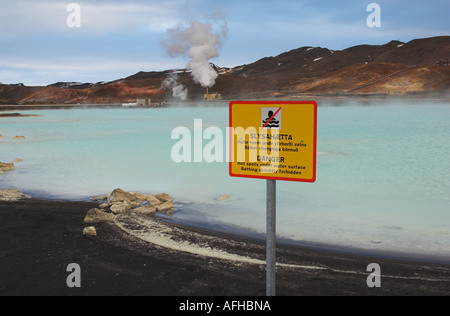 Bjarnarflag Kieselgur Pflanzen- und Geothermie-Kraftwerk in der Nähe von See Myvatn Reykjahlid North Island EU Europa Stockfoto