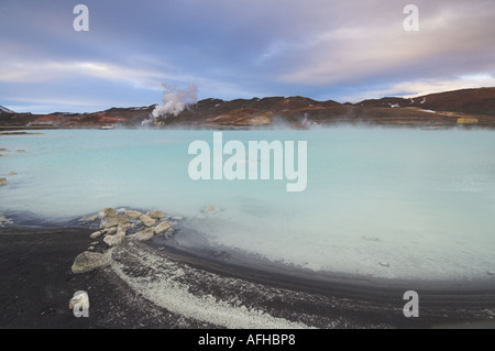 Bjarnarflag Kieselgur Pflanzen- und Geothermie-Kraftwerk in der Nähe von See Myvatn Reykjahlid North Island EU Europa Stockfoto