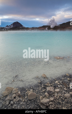 Bjarnarflag Kieselgur Pflanzen- und Geothermie-Kraftwerk in der Nähe von See Myvatn Reykjahlid North Island EU Europa Stockfoto