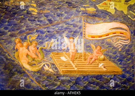 Vatikan Museum Raum von Maps Detail Lagune von Venedig von Ignazio Danti (1536-1586) der Vatikan Rom Italien Europa EU Stockfoto