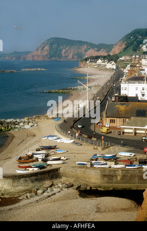 Ein Blick auf den Strand von Sidmouth In Devon England UK Stockfoto