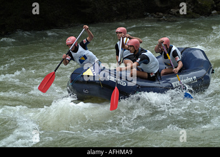 Rafting auf dem Fluss Vrbas, Bosnien-Herzegowina. Stockfoto