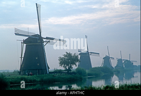 Kinderdijk Windmühlen, Holland, Niederlande, Europa Stockfoto
