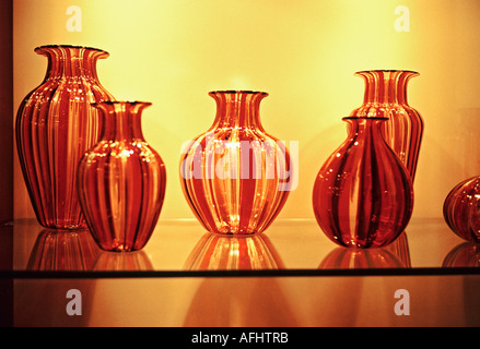 Bunte Murano-Glas auf dem Display in Murano, Venedig, Italien. Stockfoto