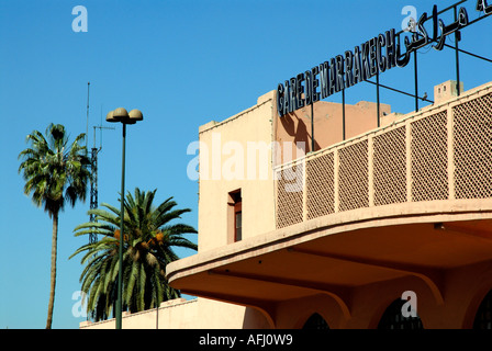 Der Bahnhof Gare de Marrakech Marrakesch Marokko Nordafrika Stockfoto