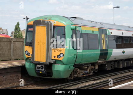 Clapham Junction Bahnhof, Frontansicht, Südbahn, Abfahrtspunkt South London England UK Stockfoto