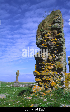 Die Kapelle Ruinen bei Howmore auf South Uist Datum zurück ins Mittelalter. Stockfoto