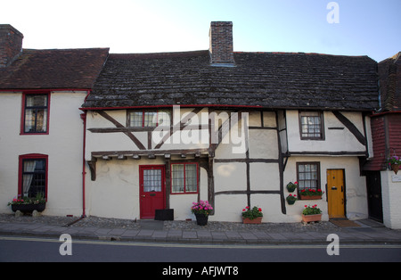 Alten Fachwerkhäusern in der Church Street, Steyning West Sussex England UK 2006 Stockfoto