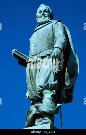 Jamestown Virginia, National Historic Site Captain John Smith Statue, öffentliche Kunst, Denkmal, öffentliche Kunst, Ähnlichkeit, Entdecker Autor Soldat VA142, VA142 Stockfoto