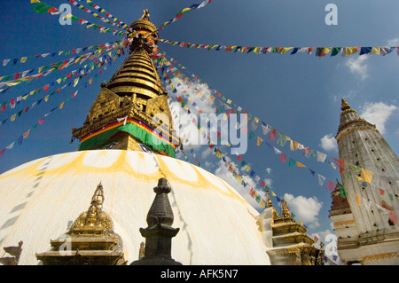 Swayambhunat Swayambhunath Tempel Stupa Kathmandu NEPAL Asien Katmandu SWAYAMBUNATH Stockfoto