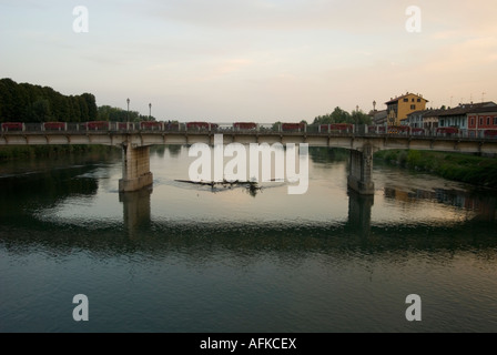 Pizzighettone ist eine italienische Stadt in der Lombardei, Teil der Provinz Cremona, Italien Stockfoto