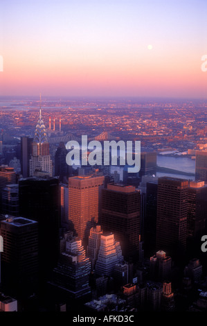 Am späten Nachmittag Blick auf Skyline von New York City USA Stockfoto