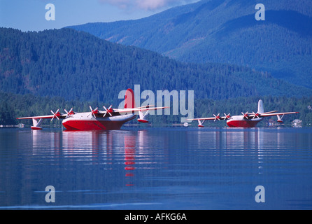 Vancouver Island, BC, Britisch-Kolumbien, Kanada, Martin Mars Wasser Bomber schweben auf Sproat Lake Provincial Park in der Nähe von Port Alberni Stockfoto