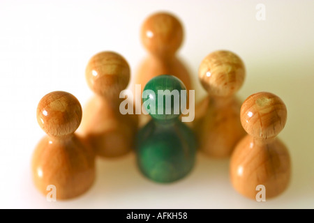 Hölzerne Schach Schachfiguren Stockfoto