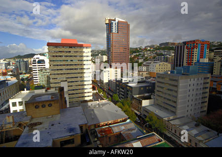 Bürohäuser zentraler Geschäftsbezirk Stadt von Wellington Hauptstadt von Neuseeland Stockfoto