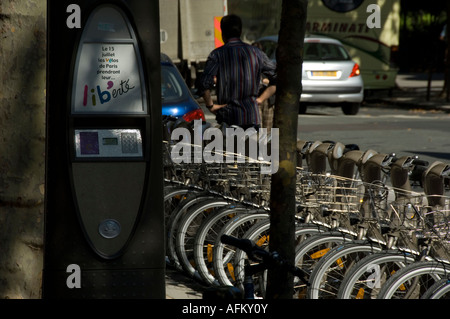 Velibe Pedal Fahrrad teilen Schema Paris Frankreich Stockfoto