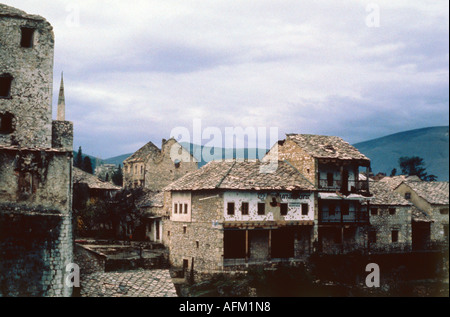 Ereignisse, Bosnienkrieg 1991 - 1995, Ruinen in Mostar, 21.2.1992, ehemaliges Jugoslawien, Herzegowina, Zerstörung, Ruine, historisch, historisch, 20. Jahrhundert, 1990er Jahre, Stockfoto