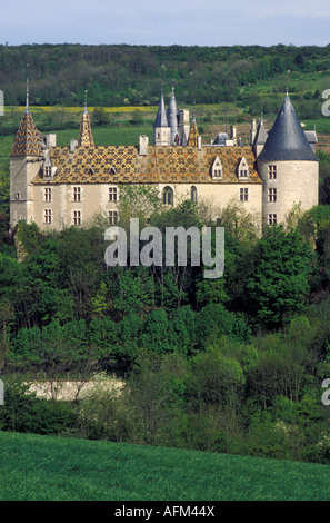 Chateau La Rochepot Burg in der Nähe von Beaune Burgund Frankreich Stockfoto