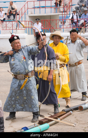 Bogenschießen-Wettbewerb Naadam-Fest Mongolei UB Stockfoto