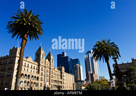 Melbourne Cityscape / "Windsor Hotel" in Melbourne Victoria Australien. Stockfoto