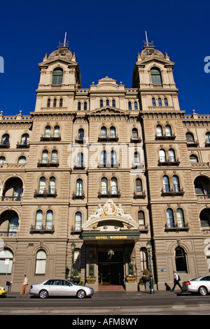 Melbourne-Architektur / Fassade Detail "Windsor Hotel" in Melbourne Victoria Australien. Stockfoto