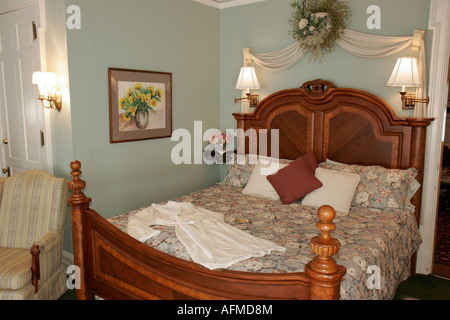 Indiana St. Joseph County, South Bend, West Washington Street, Oliver Inn, Bed & Breakfast, 1886 viktorianischen Stil, Bett, Gästeschlafzimmer, IN070826063 Stockfoto