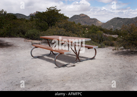 Picknicktisch Echo Valley Chiricahua South Arizona Stockfoto