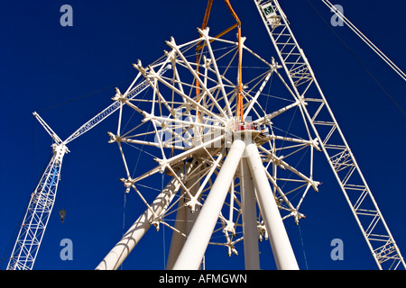 Baugewerbe / Bau der südlichen Sterne Beobachtung Rad in Melbourne Docklands, Victoria Australien. Stockfoto