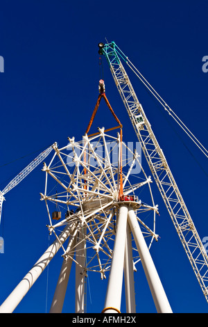 Baugewerbe / Bau der südlichen Sterne Beobachtung Rad in Melbourne Docklands, Victoria Australien. Stockfoto