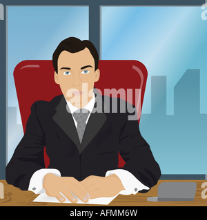 Geschäftsmann, sitzen in einem Büro Stockfoto